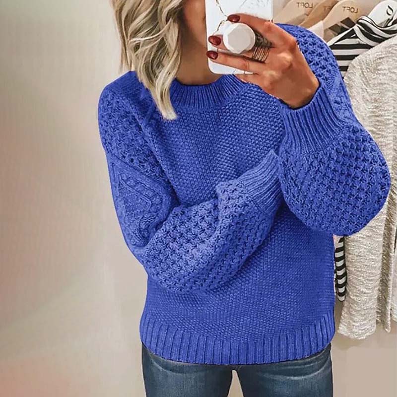 Maglione casual in maglia a tinta unita