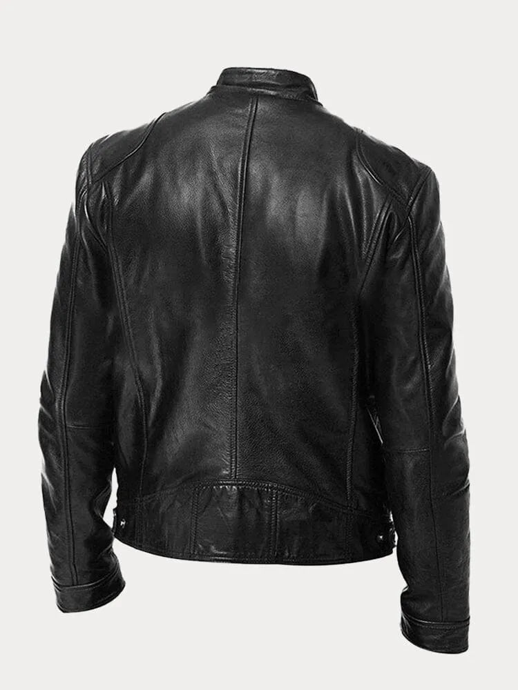 Giacca di pelle casual da uomo