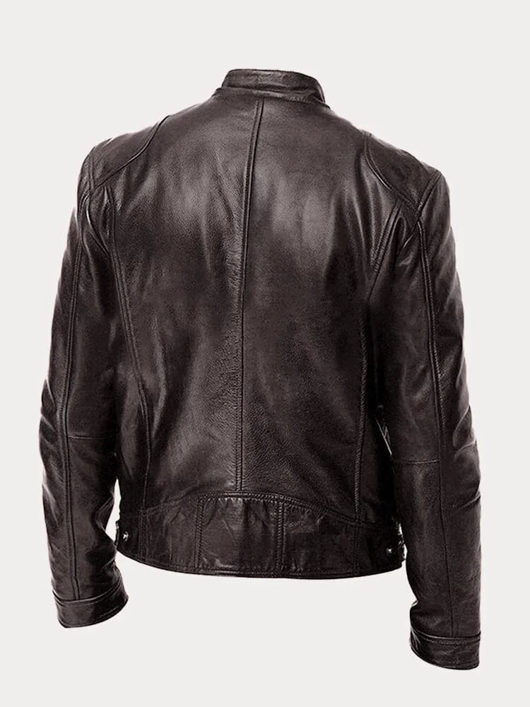 Giacca di pelle casual da uomo
