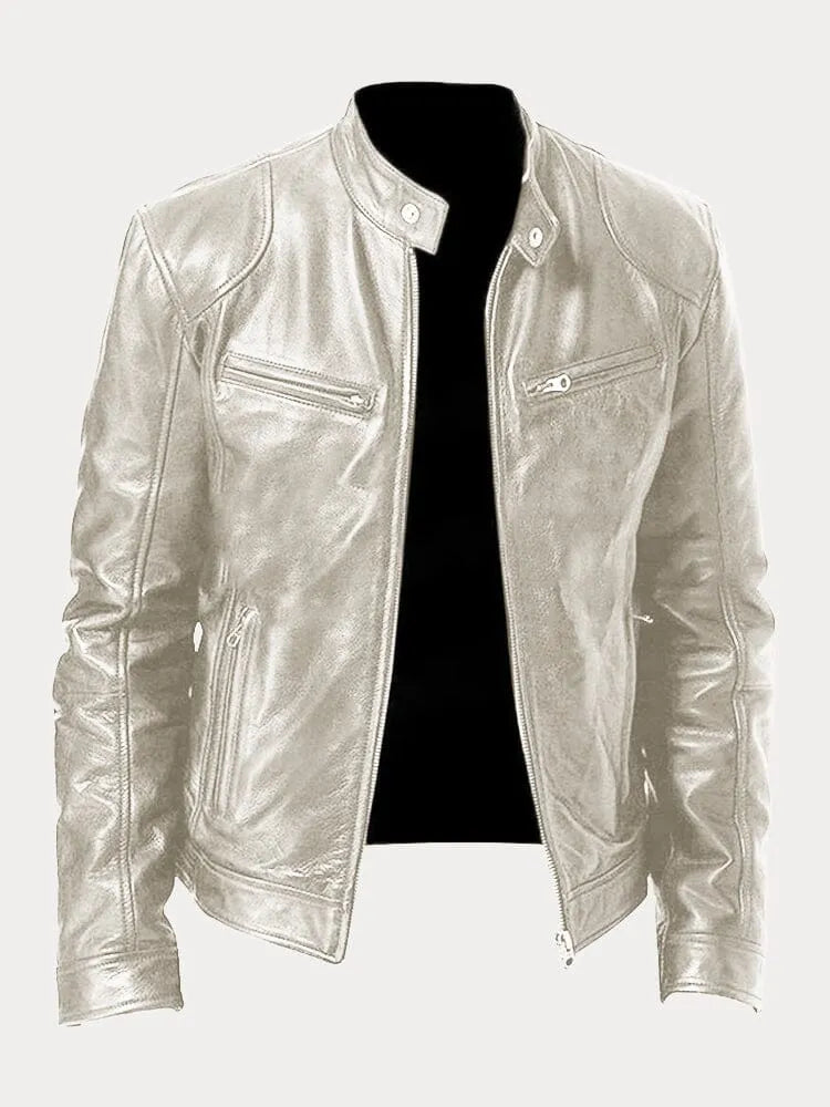 Giacca di pelle casual da uomo
